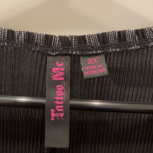 Tattoo Me black and silver shimmer tank top - Picture 6 of 6